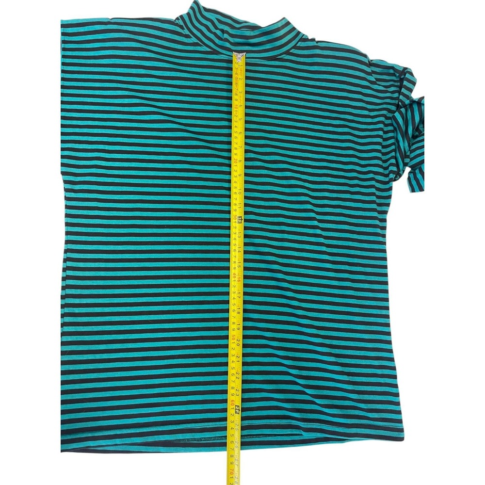 Sunbelt Sportwear Long Sleeve Shirt Green Stripe Vintage One Size High Neck - Picture 7 of 7